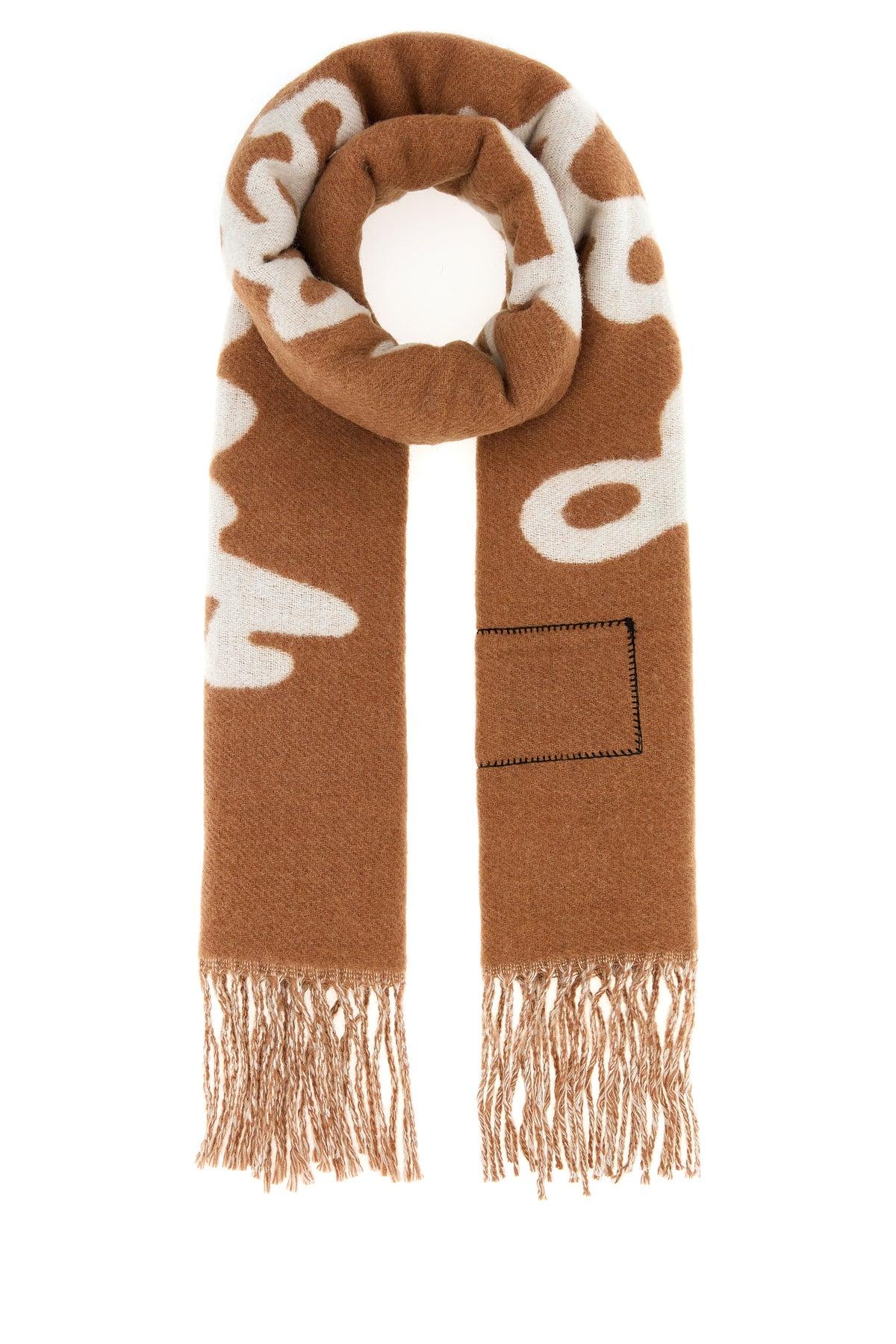 マフラー・ストール MARC JACOBS THE MONOGRAM KNIT SCARF Black and grey monogram-pattern knit scarf - women - MARC