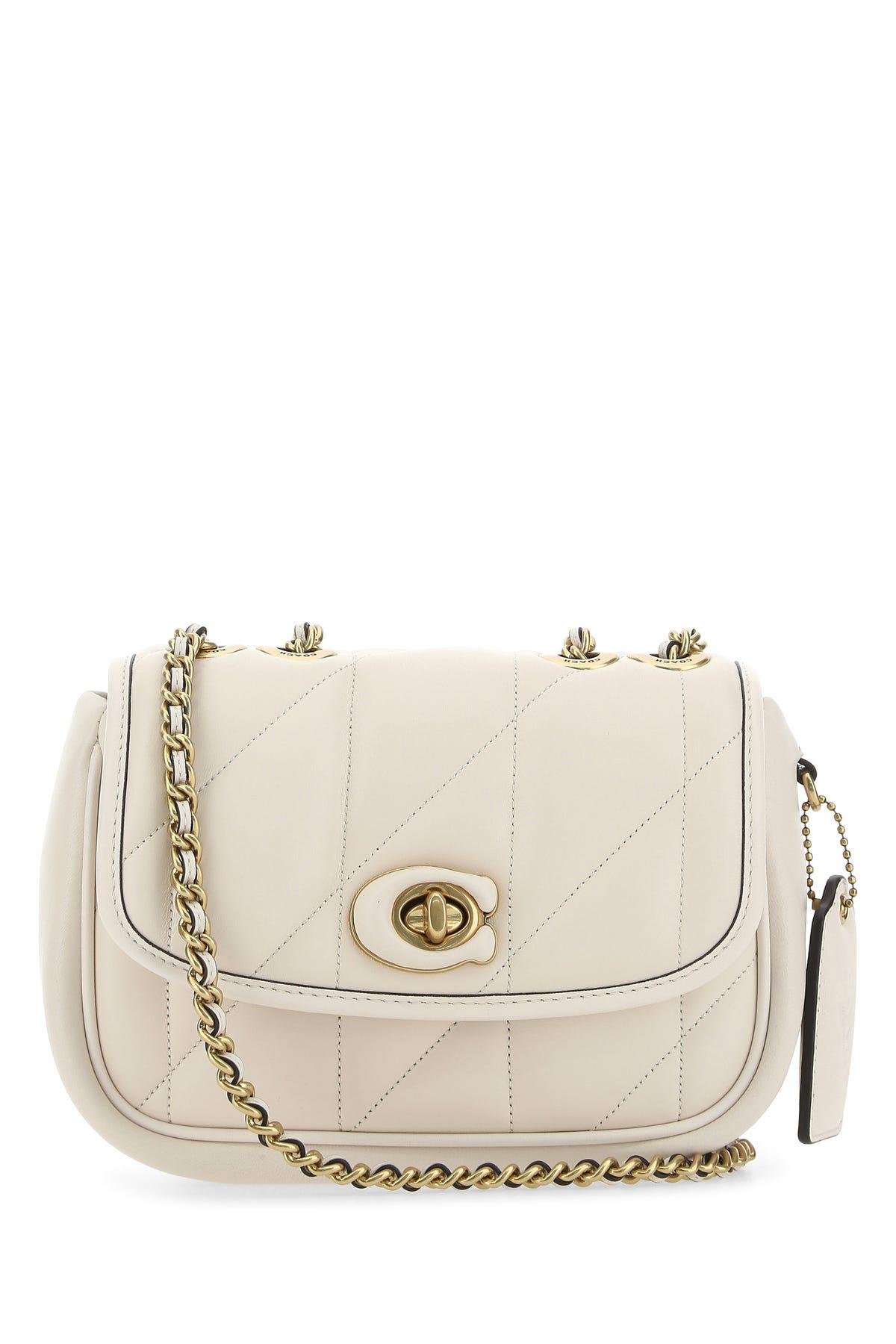 COACH Chain-linked Quilted Crossbody Bag in White | Lyst