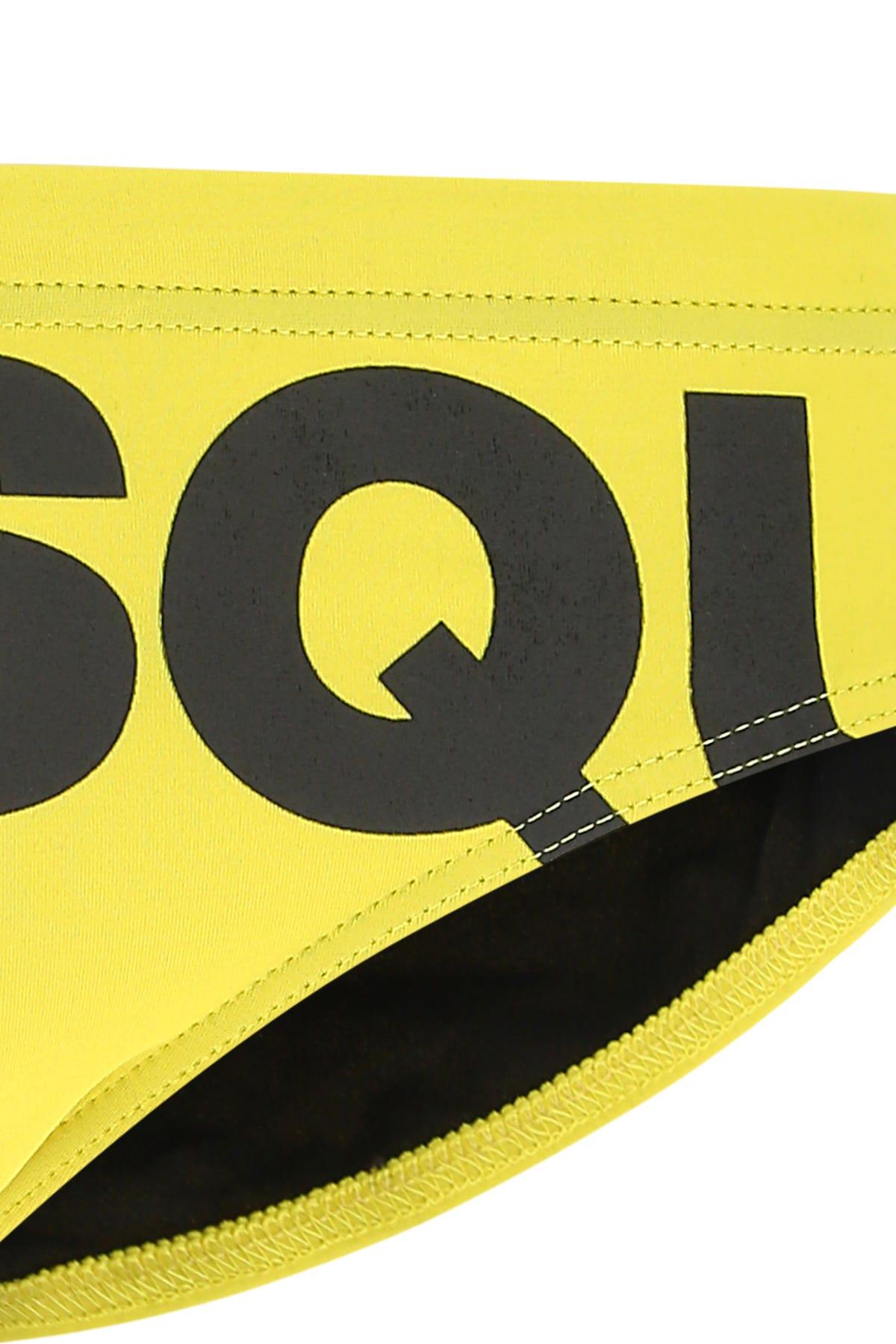 DSquared² Synthetic Stretch Nylon Swimming Brief in Yellow for Men 