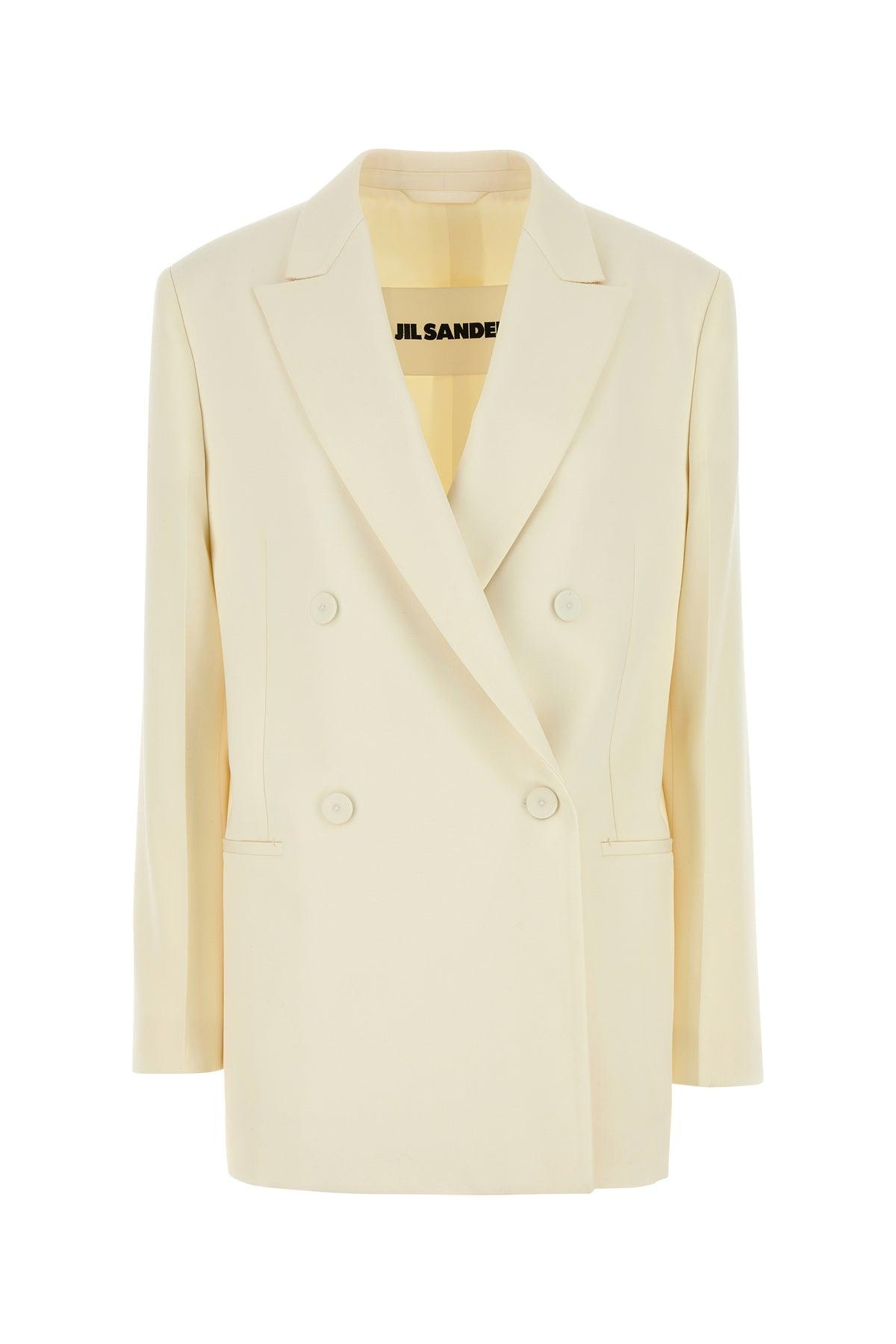 Jil Sander Cream Wool Blazer in Natural | Lyst