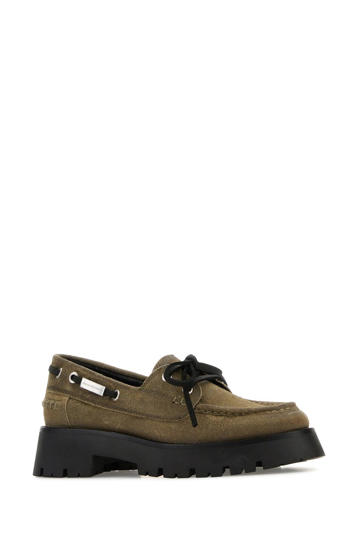 ローファー・オックスフォード ALEXANDER WANG Khaki Suede Carson Loafers Alexander Wang Khaki Suede Carson Loafers | Lyst