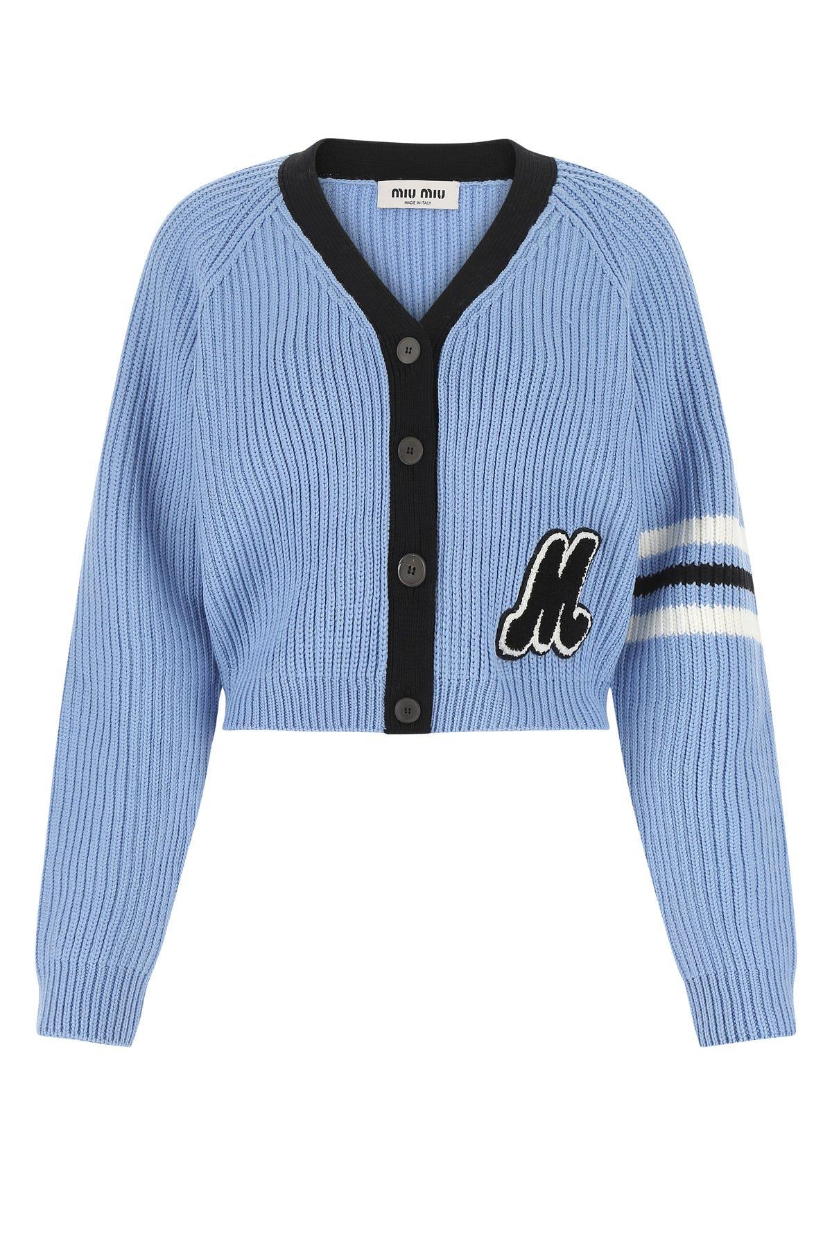 Miu Miu Cardigan in Blue | Lyst