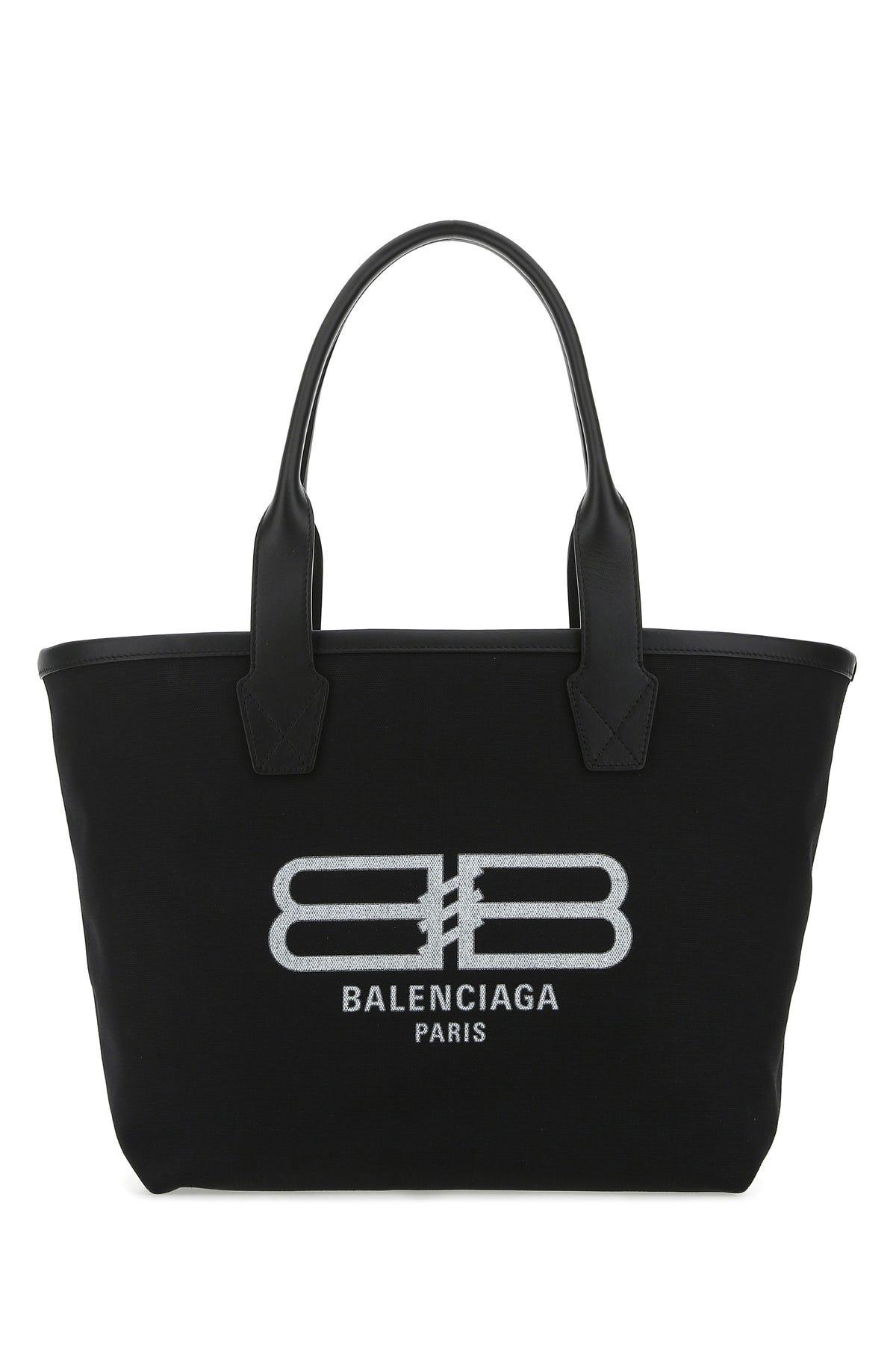Balenciaga Bb Logo Printed Tote Bag in Black | Lyst