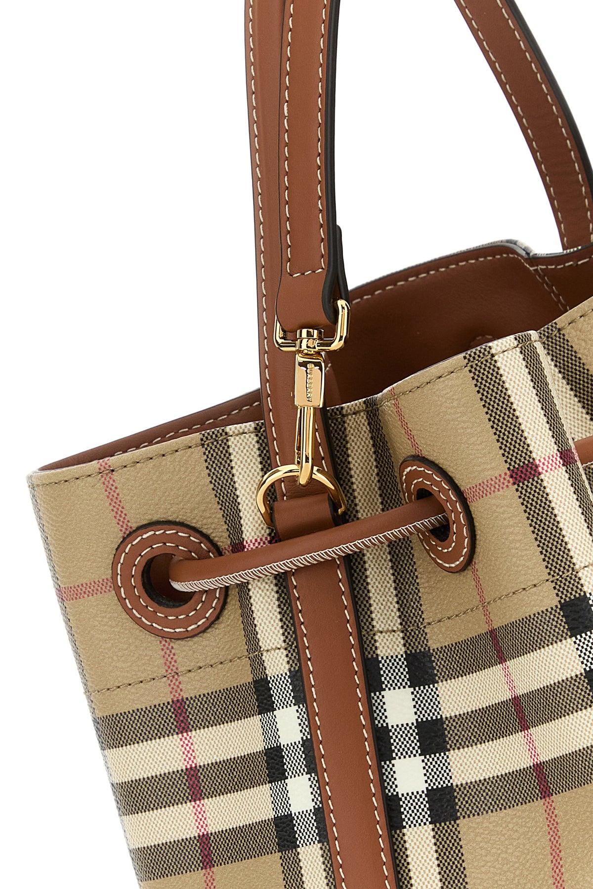 Burberry Printed Canvas Check Bucket Bag Lyst