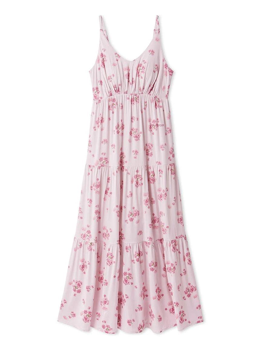 strapless open back dress Pink Lace Floral Whimsy Dress and Cardigan 2-Piece Set