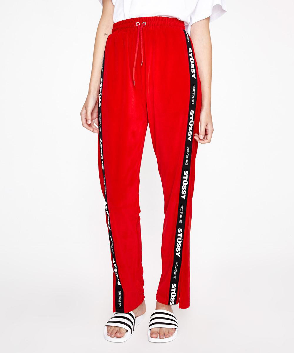 stussy red track pants