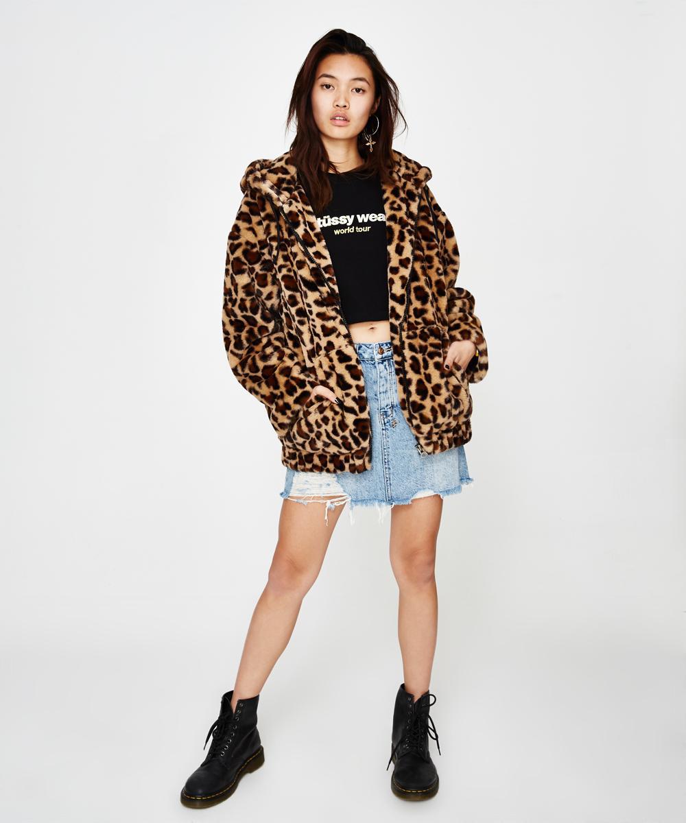 stussy fur coat