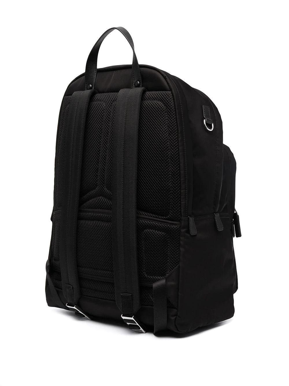 nylon and saffiano leather backpack