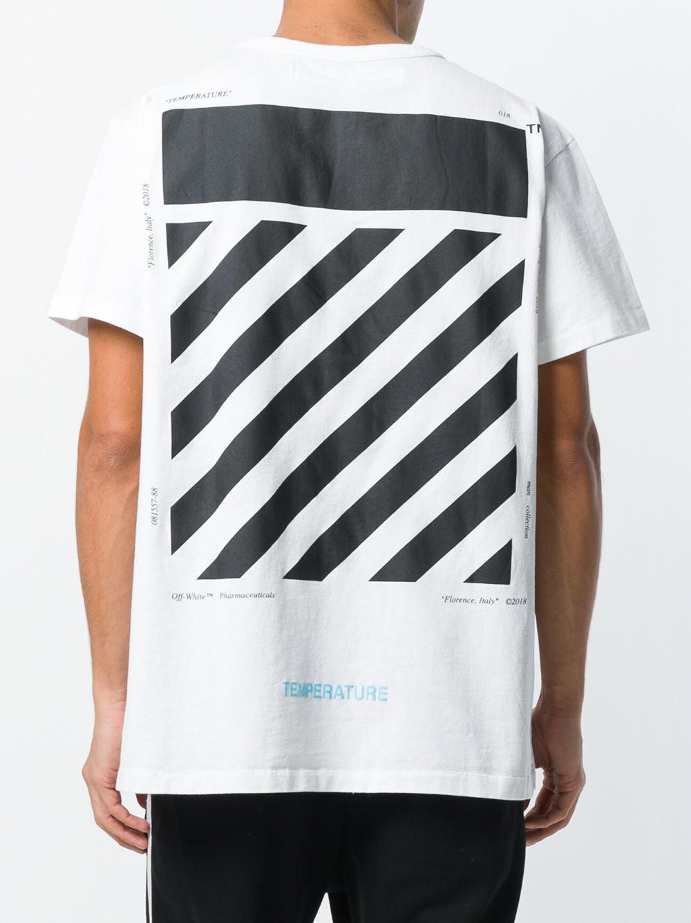 Off-White c/o Virgil Abloh Diag Temperature T-shirt in White for Men | Lyst