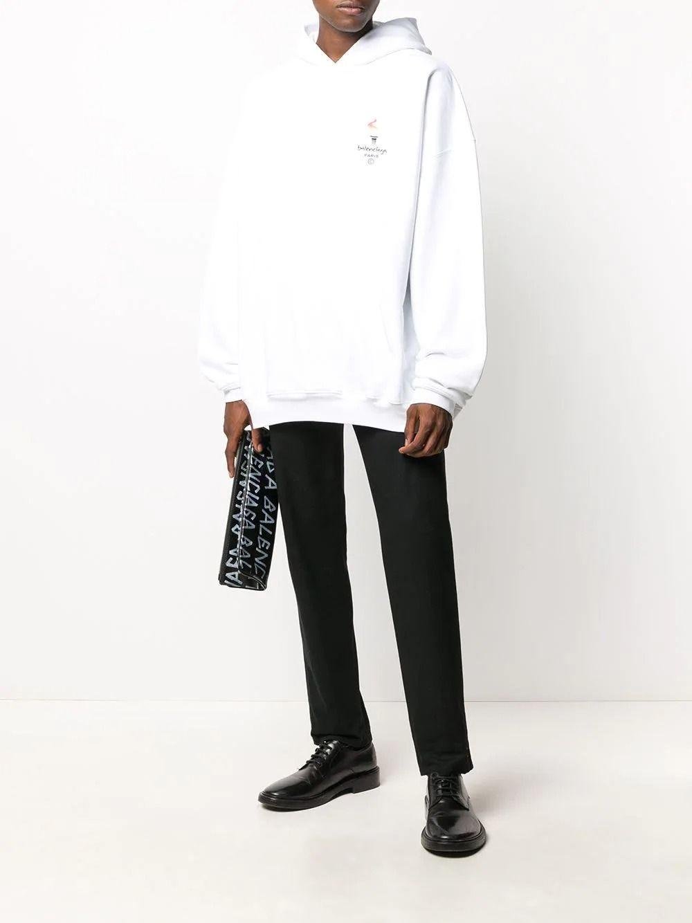 Balenciaga Paris Olympics Embroidery Hoodie in White for Men | Lyst