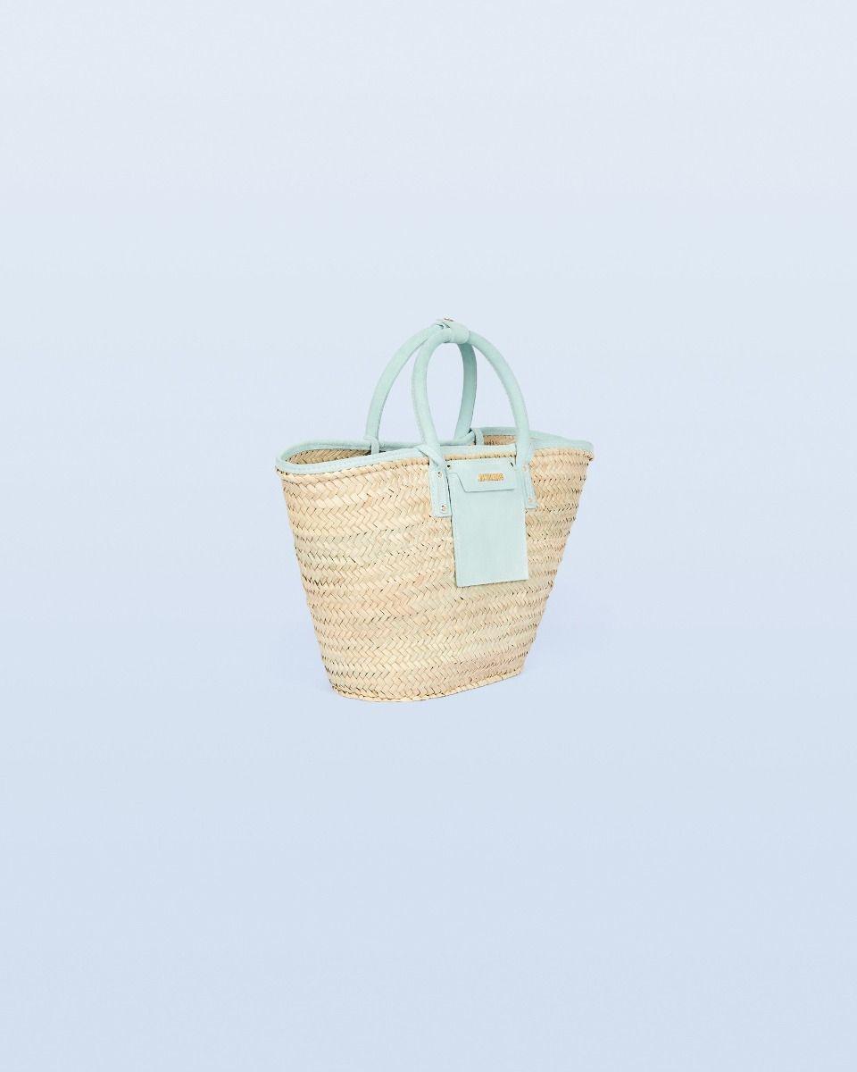 Jacquemus Turquoise Le Panier Soleil Straw Tote Bag in Blue | Lyst