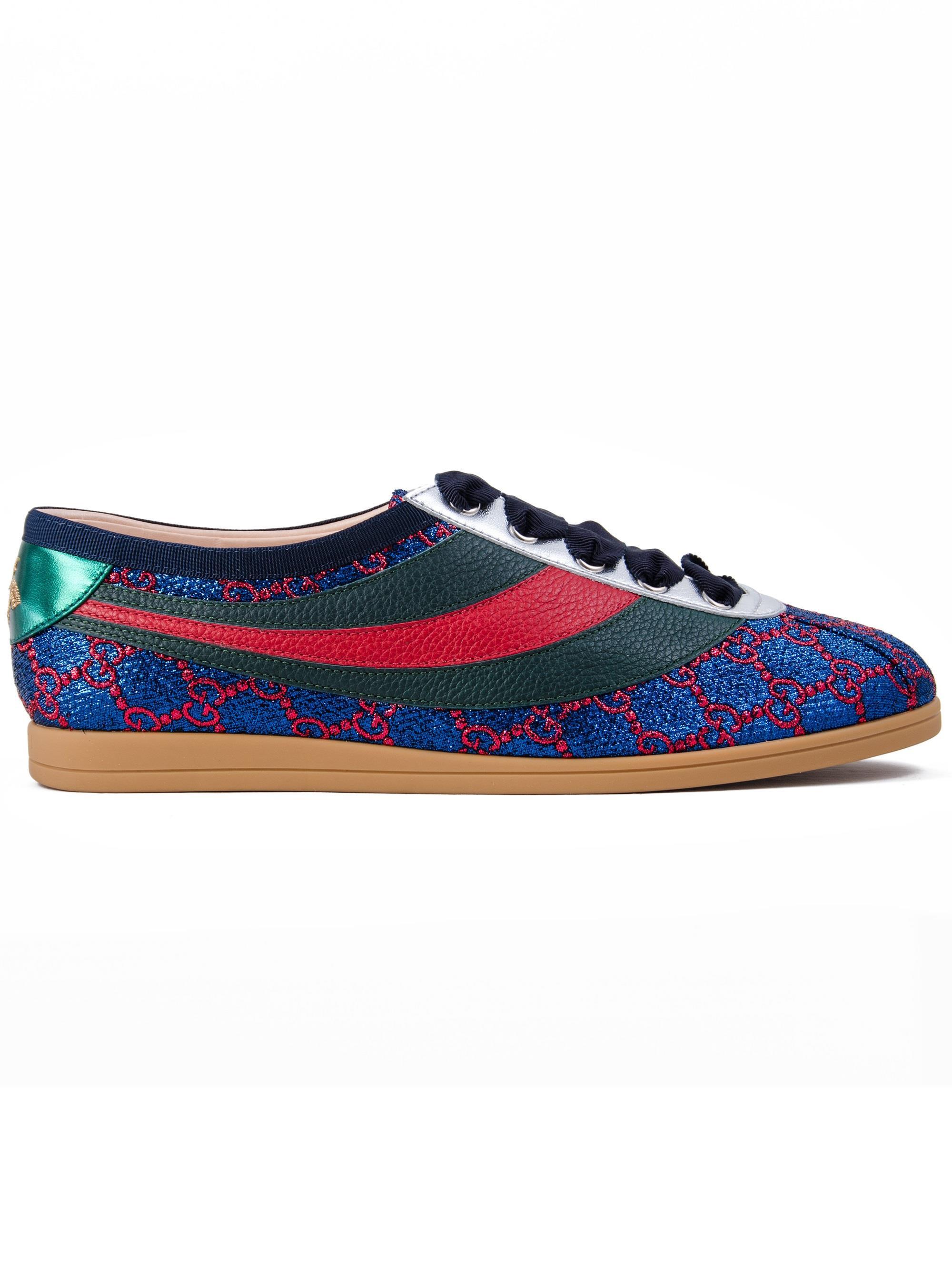 Gucci Leather Falacer Lurex GG Sneakers 