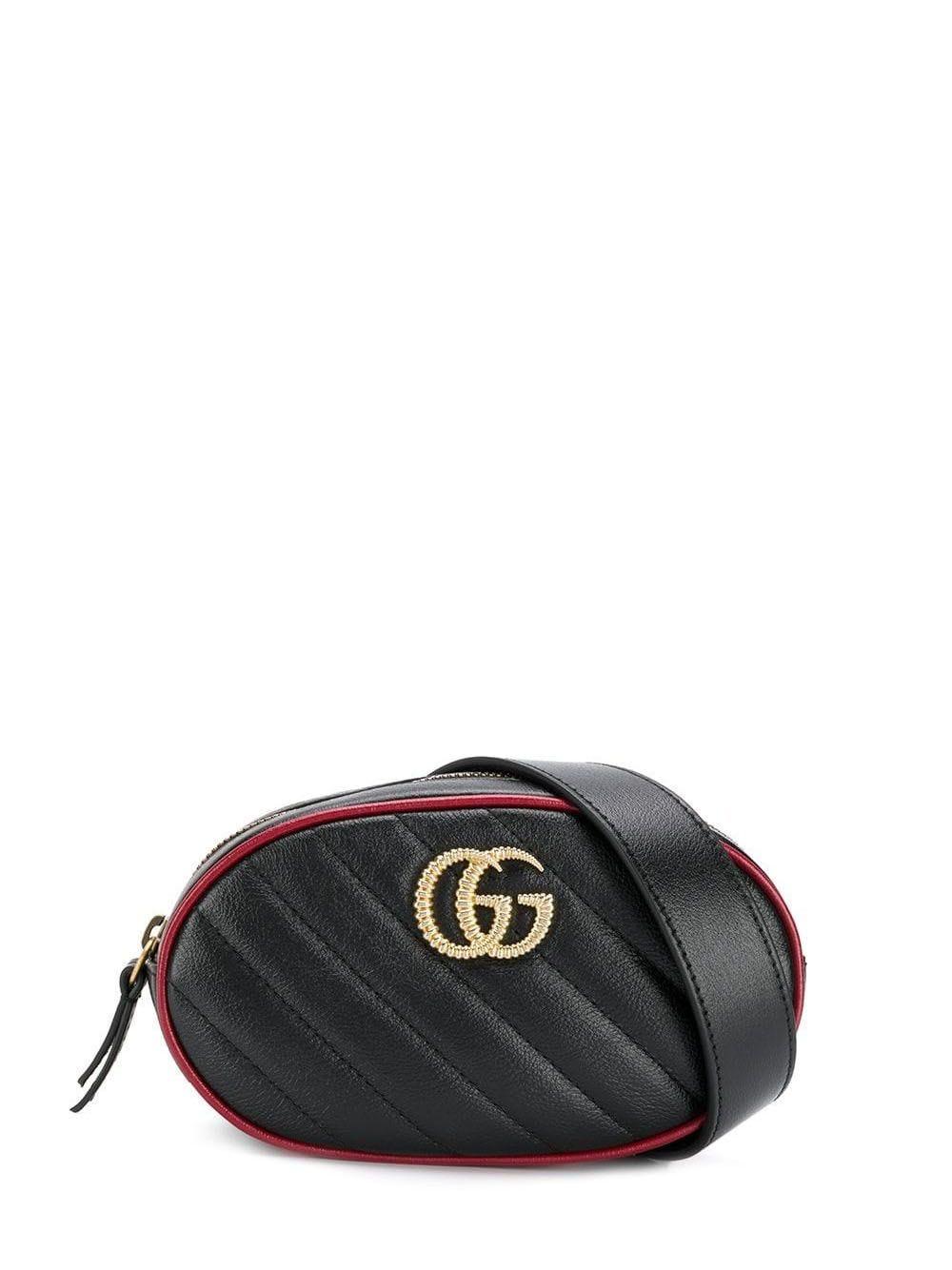 Gucci GG Marmont Matelasse Leather Belt Bag Black Small