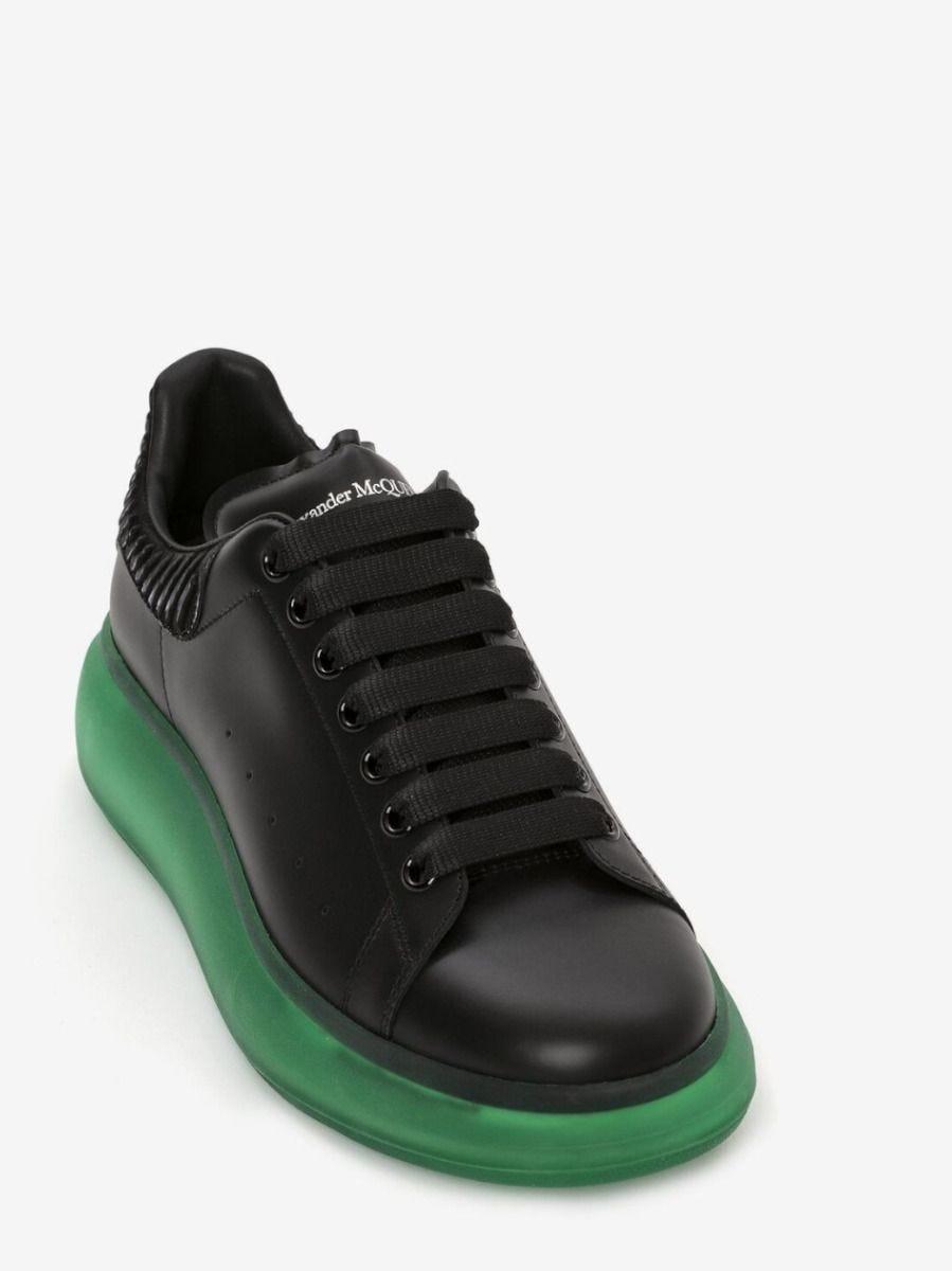 Alexander McQueen Black Oversize Sneakers With Green Sole for Men | Lyst