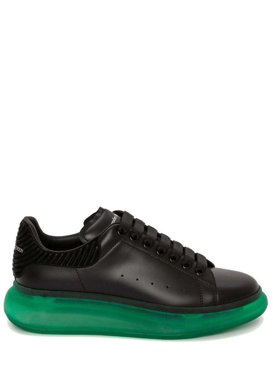 Alexander McQueen Black Oversize Sneakers With Green Sole | Lyst