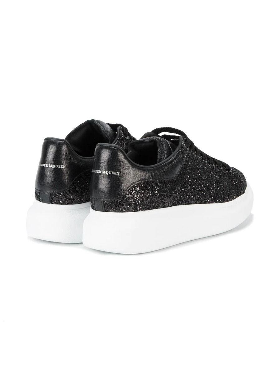 Alexander McQueen Black Glitter Oversize Sneakers | Lyst