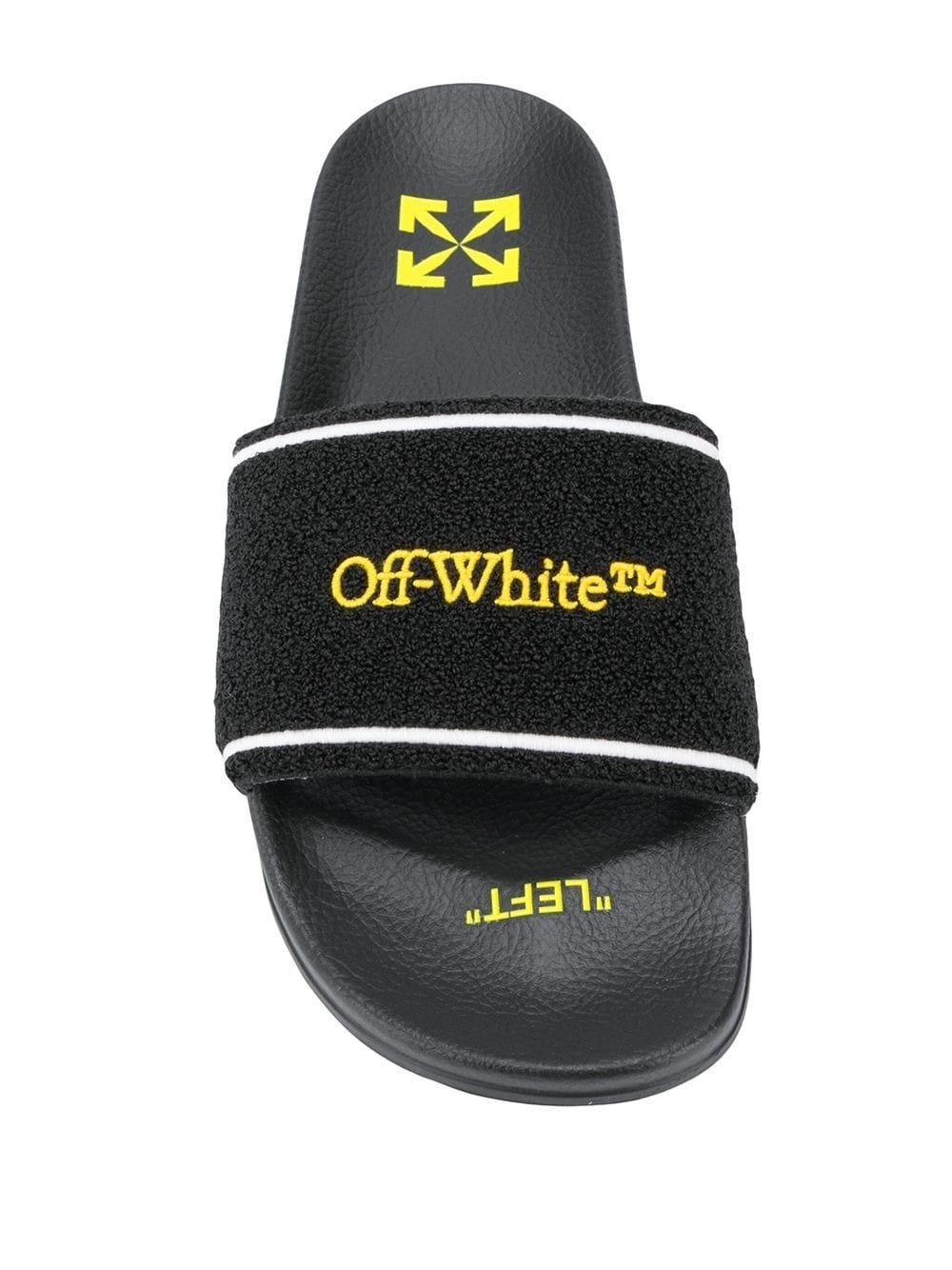 Off-White c/o Virgil Abloh Towel Logo Slides in Black for Men | Lyst