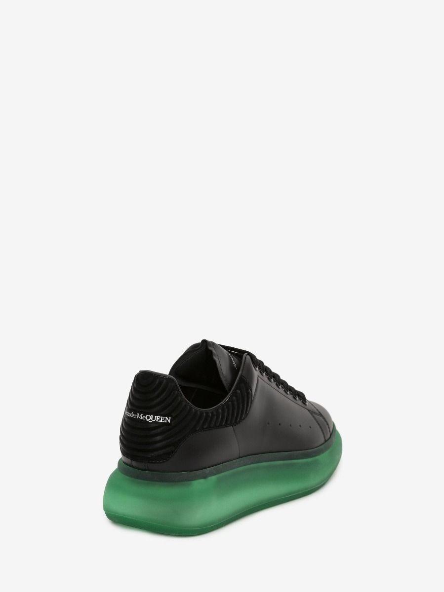 Alexander McQueen Black Oversize Sneakers With Green Sole for Men