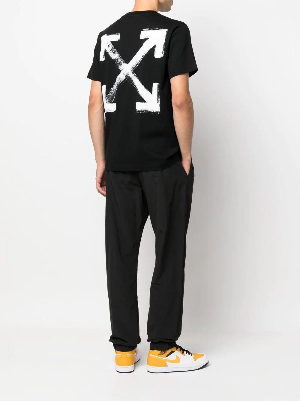 Off-White c/o Virgil Abloh Paint Arrow Slim T-shirt Black for Men | Lyst
