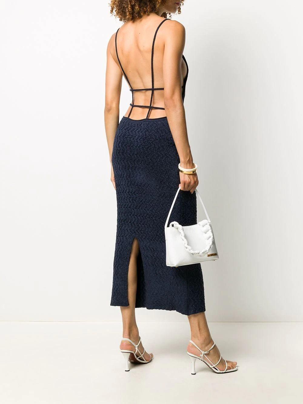 Jacquemus La Robe Maille Velours Dress in Blue | Lyst
