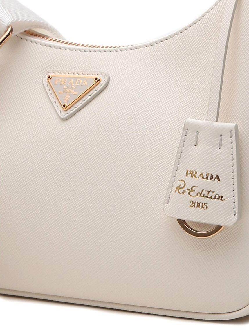 PRADA Saffiano Re-Edition 2005 Shoulder Bag White | FASHIONPHILE
