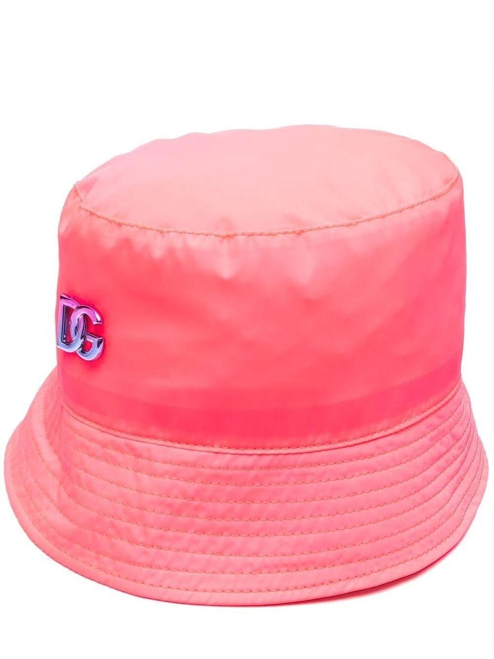 \u0026 Gabbana Logo Plaque Pink Bucket Hat 