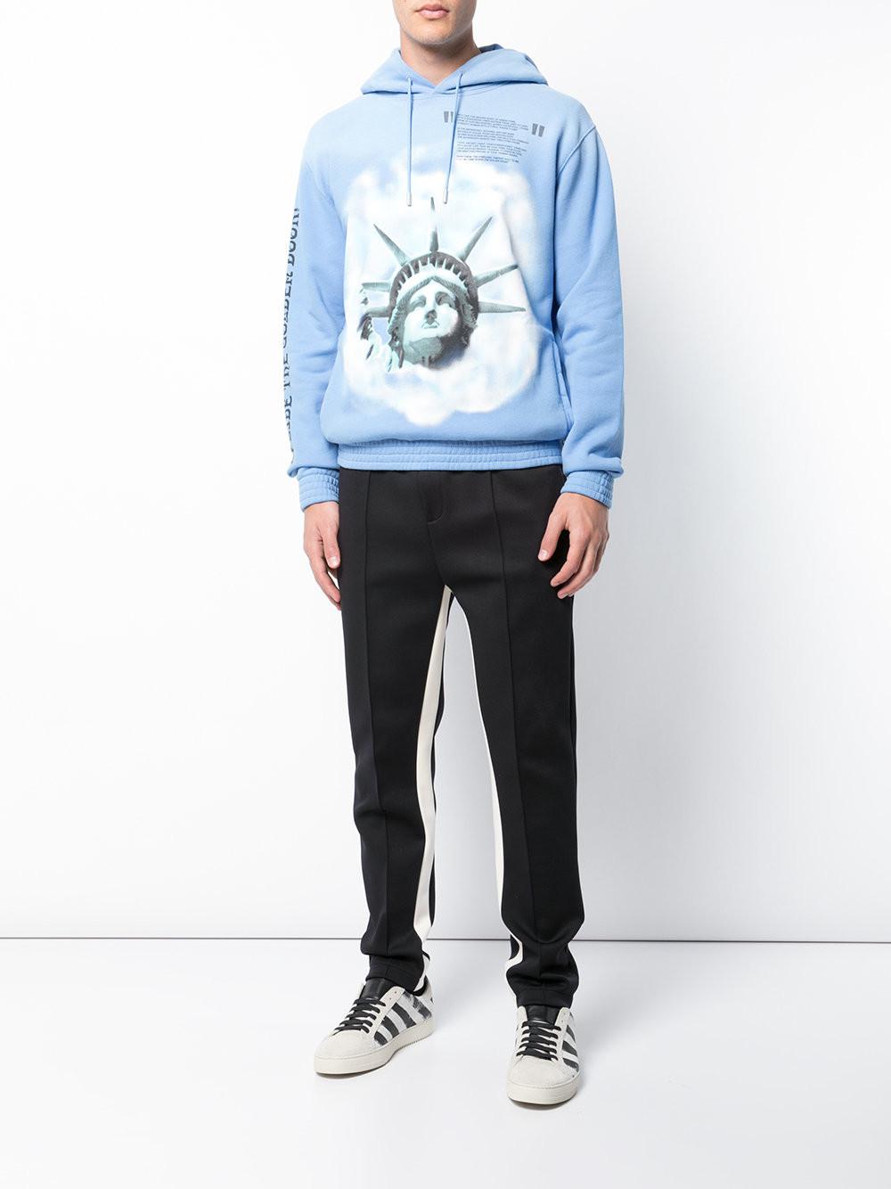 Off-White c/o Virgil Abloh Statue Of Liberty Hoodie in Blue for Men | Lyst