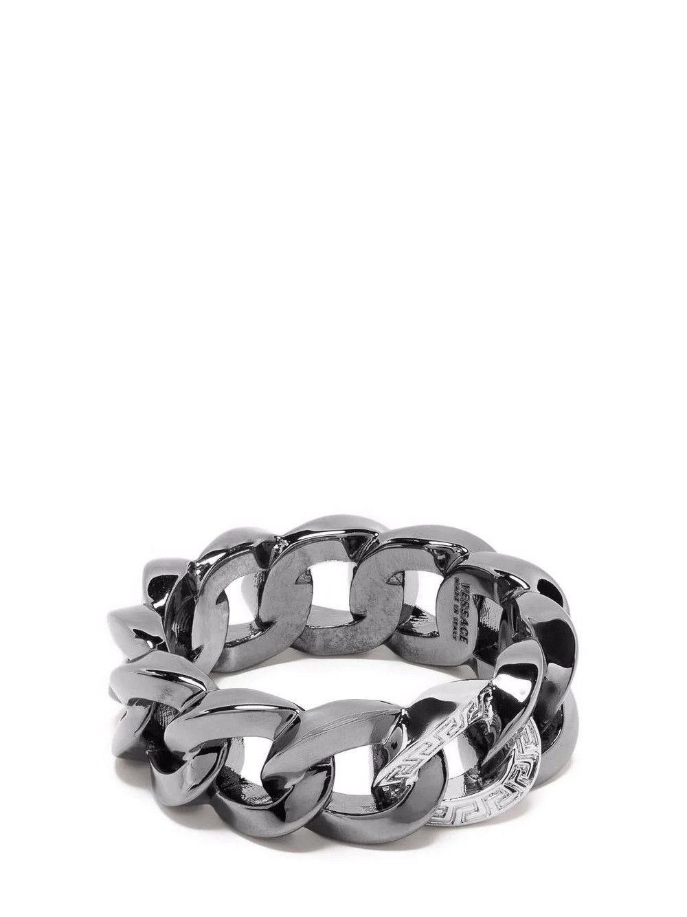 Versace Chain-link Detail Ring in Metallic for Men | Lyst
