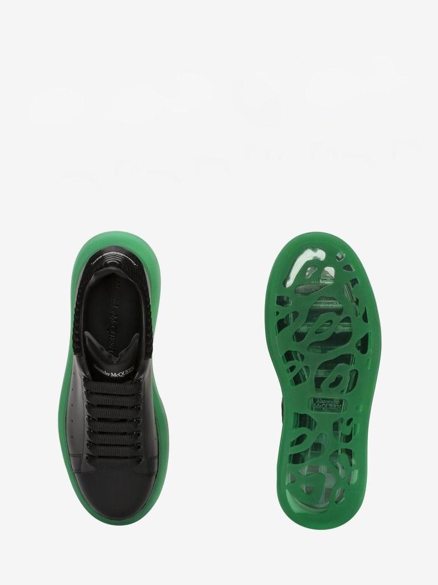 Alexander McQueen Black Oversize Sneakers With Green Sole for Men | Lyst