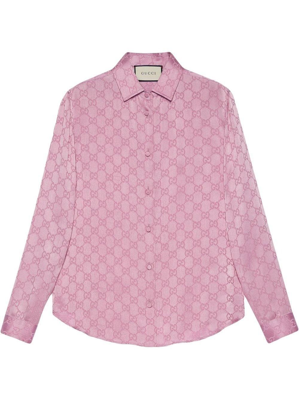 Gucci GG Monogram Printed Shirt in Pink