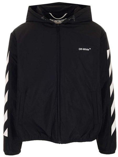 Off-White c/o Virgil Abloh Diag Logo-print Windbreaker Jacket in Black for  Men | Lyst