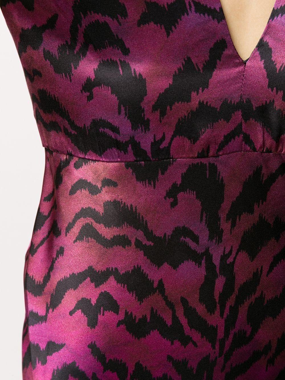 Saloni Silk Tiger Print Ombre Gown in 
