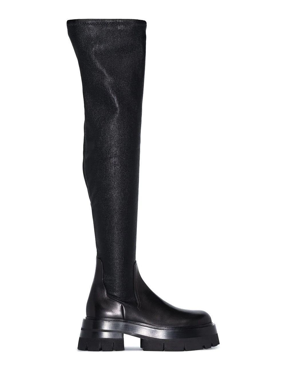 Versace Leonidas Black Cuissard Boots | Lyst