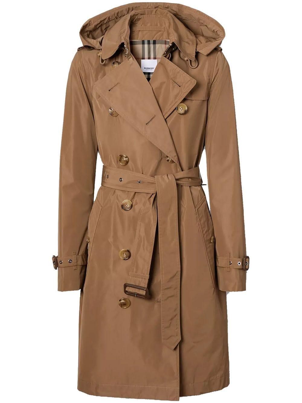 Burberry Kensington Trench Coat In Taffeta With Detachable Hood in Brown |  Lyst