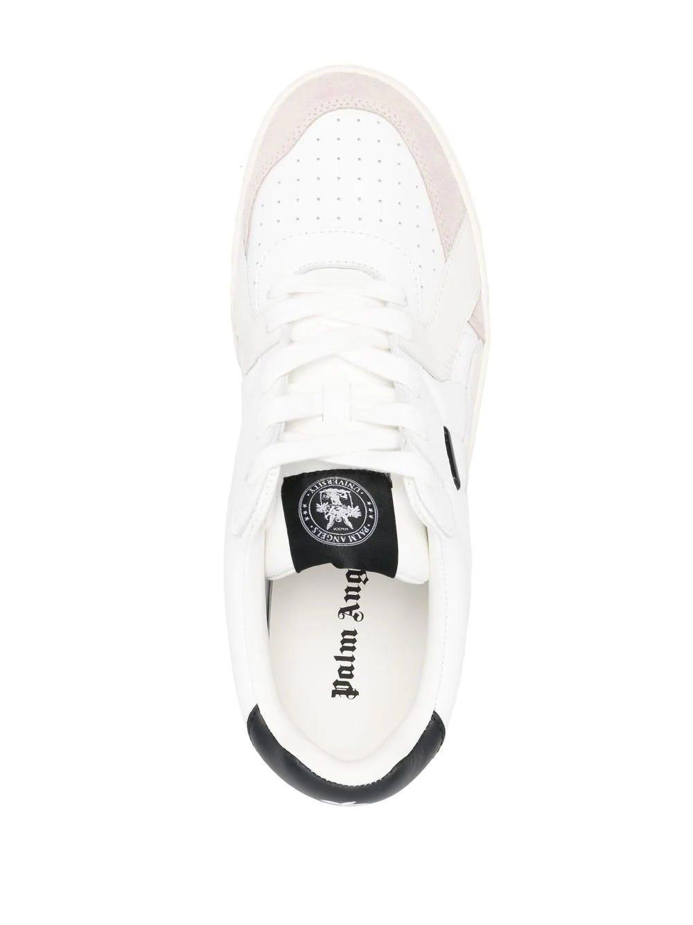 Palm Angels University Logo-print Low-top Leather Trainers in White for Men  | Lyst