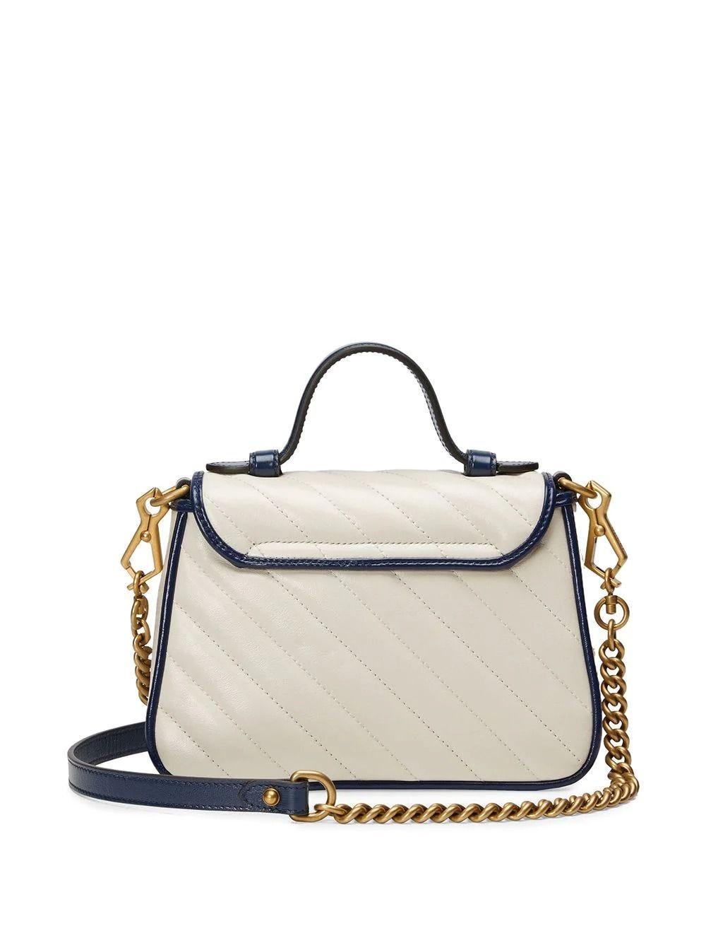 gg marmont small top handle bag white