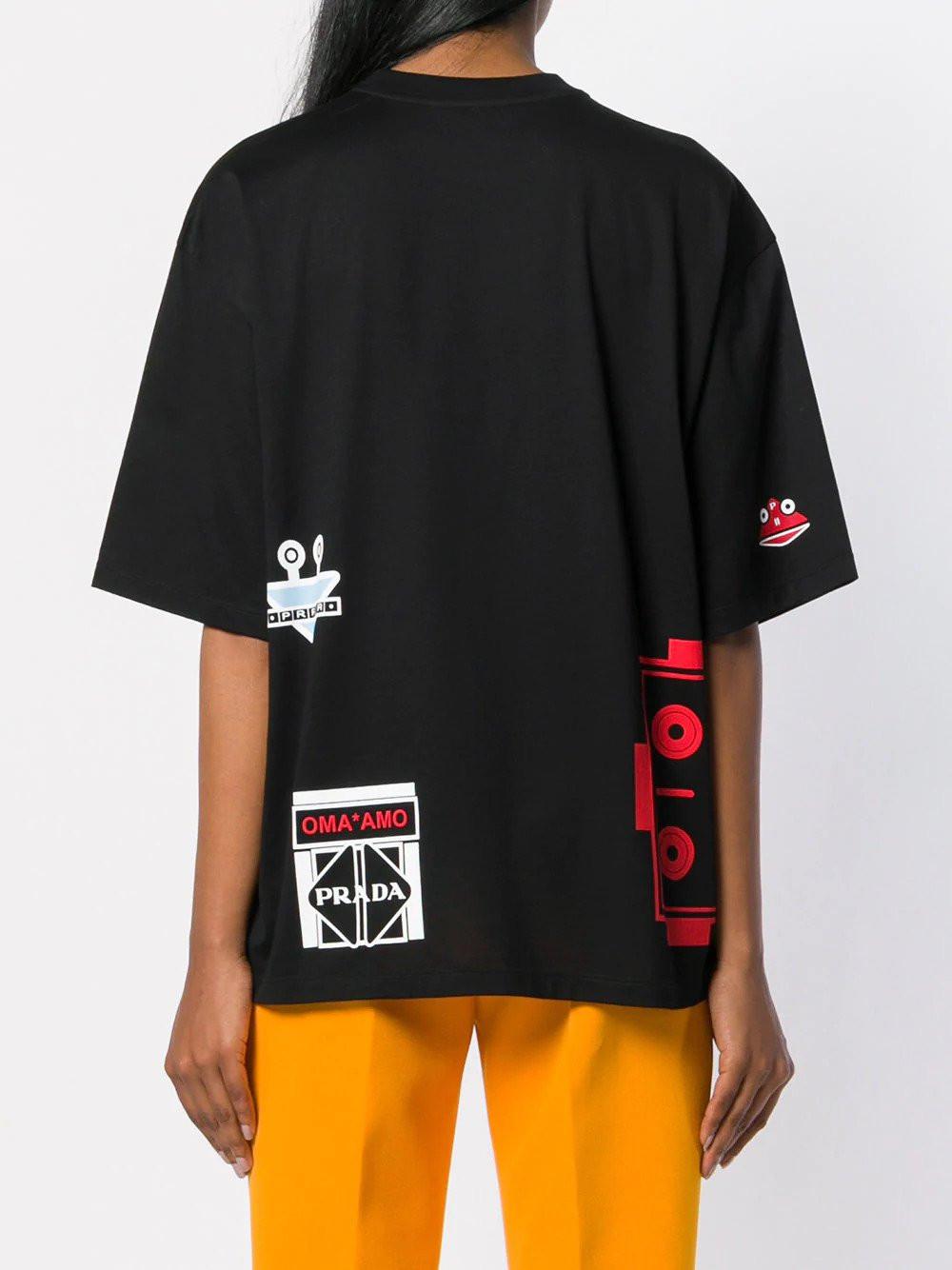 Prada Cotton Robot Print T-shirt in 