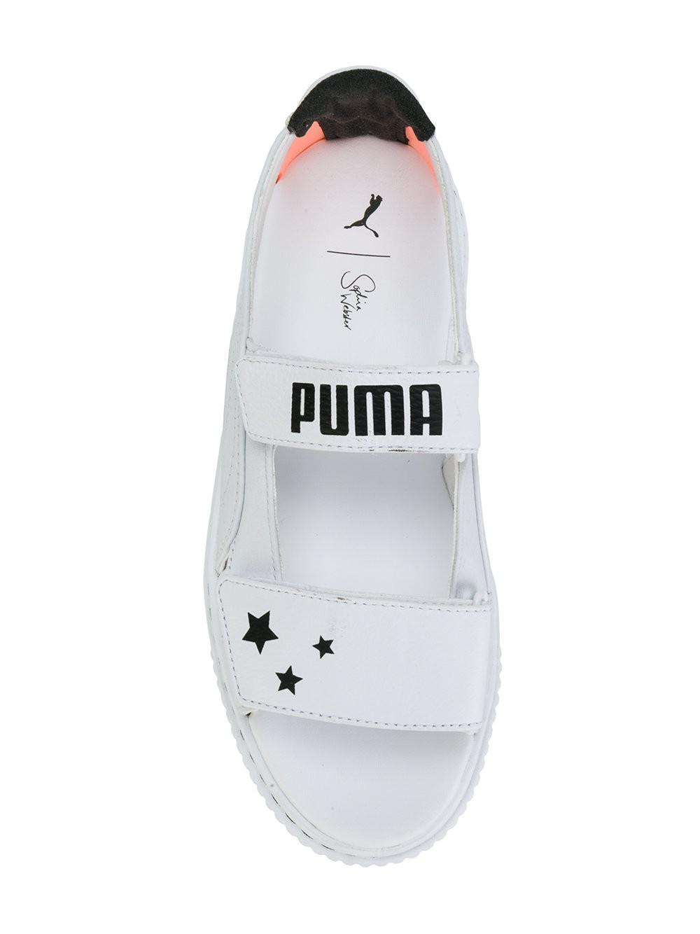 PUMA Open Toe Strap Sneakers in White | Lyst