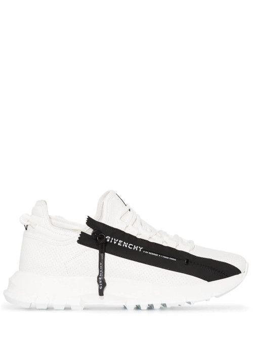 Givenchy White Spectre Low Runners Sneakers In Perforated Leather With ...