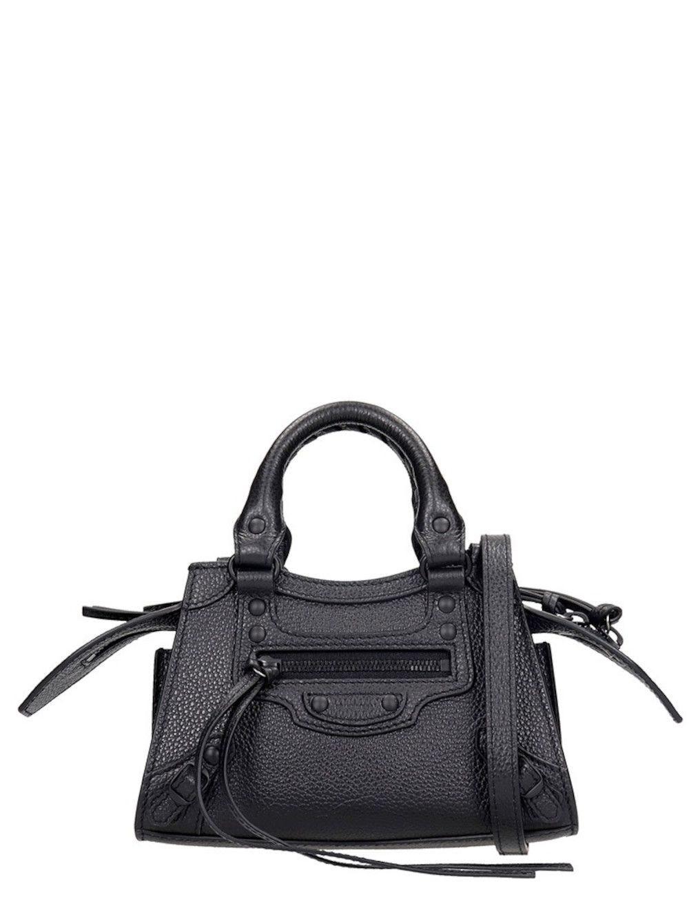Balenciaga Leather Neo Classic Nano Top Handle Bag In Black - Lyst