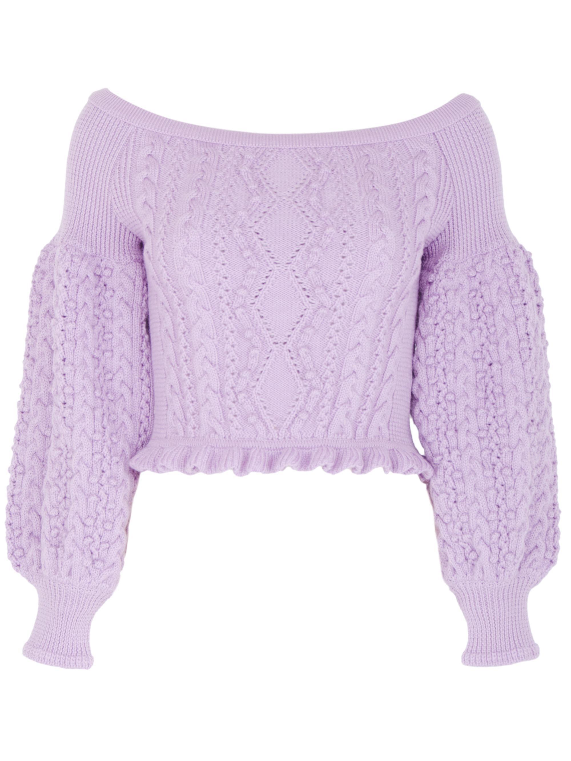 Lyst - Valentino Off-shoulder Pullover in Purple