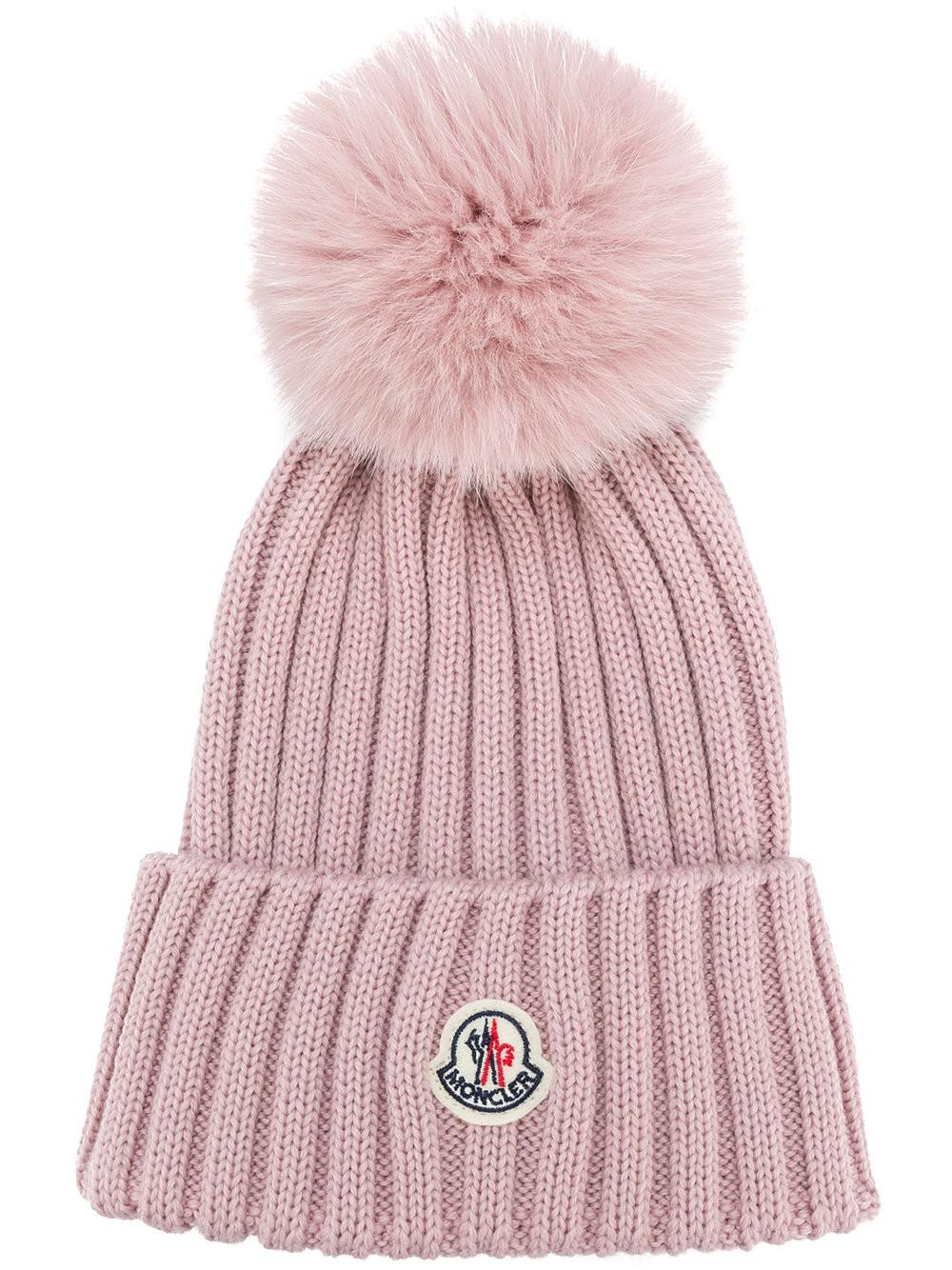 pink moncler hat