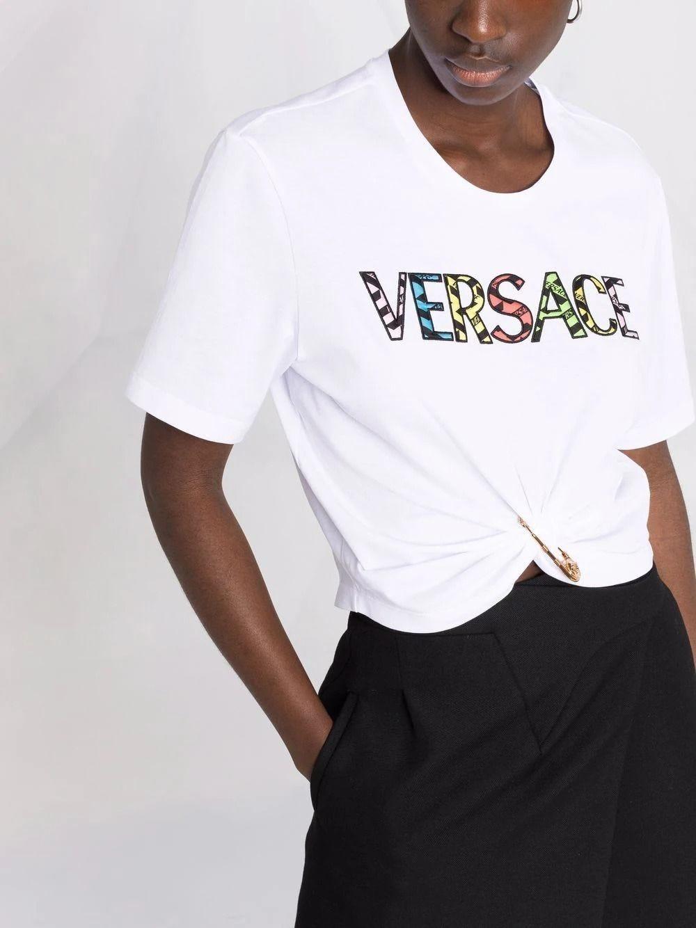 Versace Safety Pin T-shirt in White Lyst
