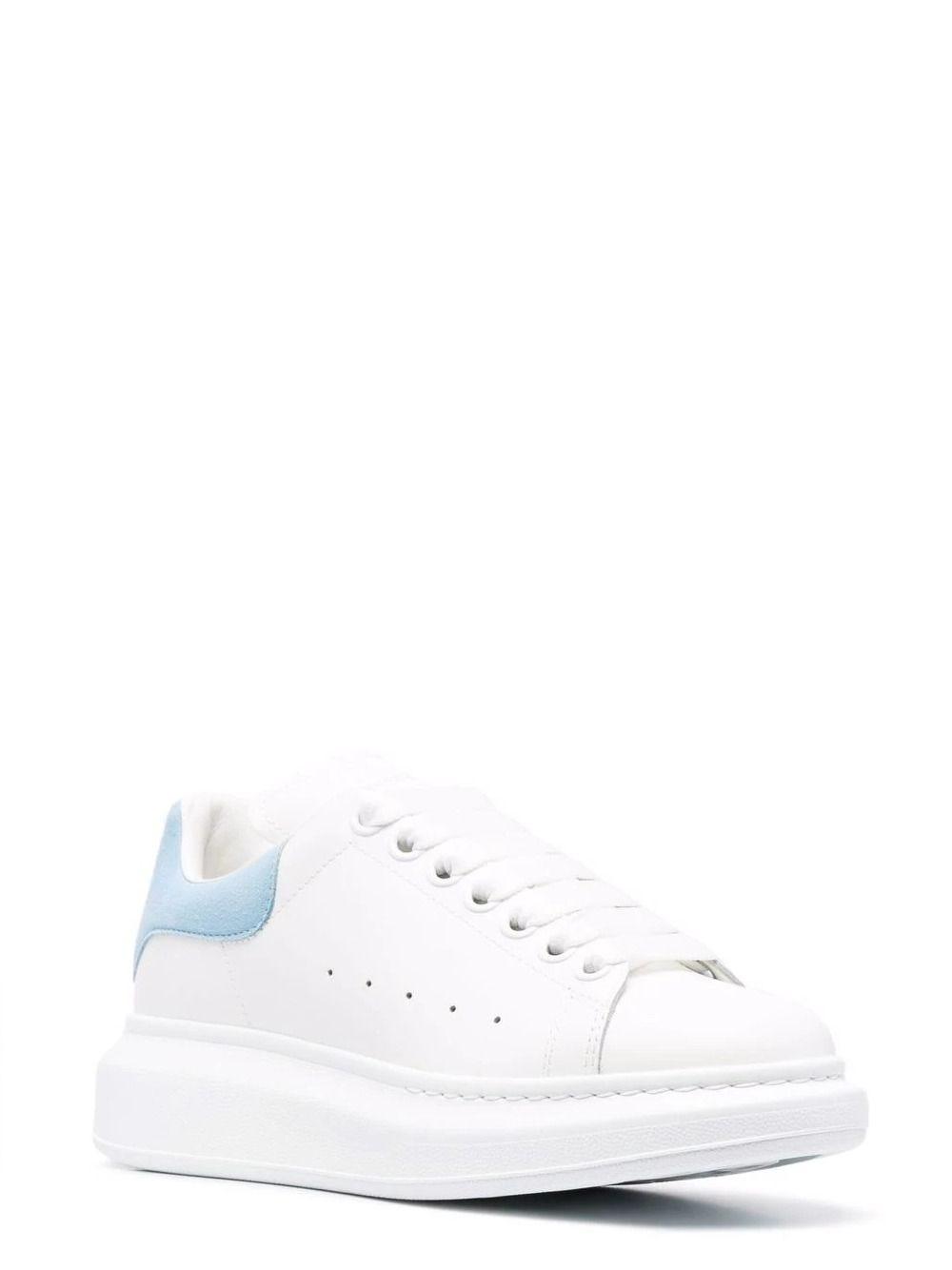 Alexander McQueen White Oversize Sneakers With Blue Contrasting Detail | Lyst