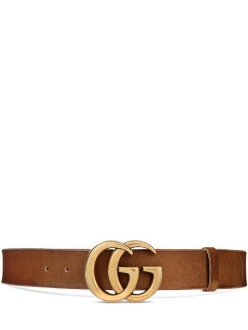 gucci women's leather belt with double g buckle
