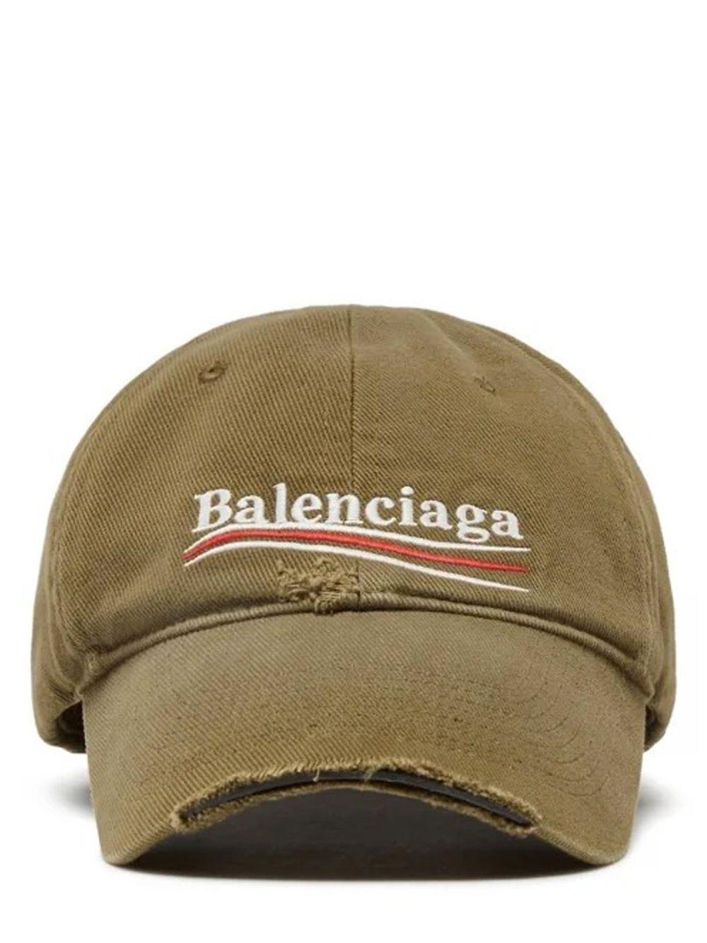 Balenciaga Green Cotton Logo Baseball Hat for Men | Lyst