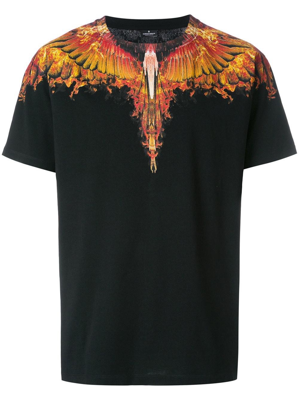 Lyst - Marcelo Burlon Flames Wings T-shirt in Black for Men