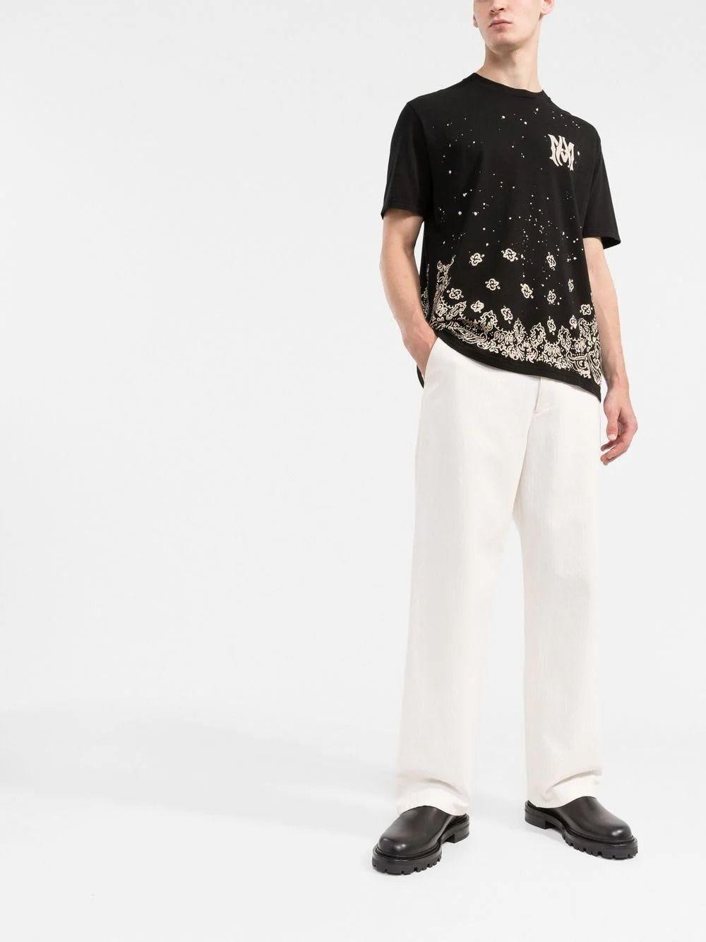 Amiri Bandana Bleach Paint Splatter-print T-shirt in Black for Men