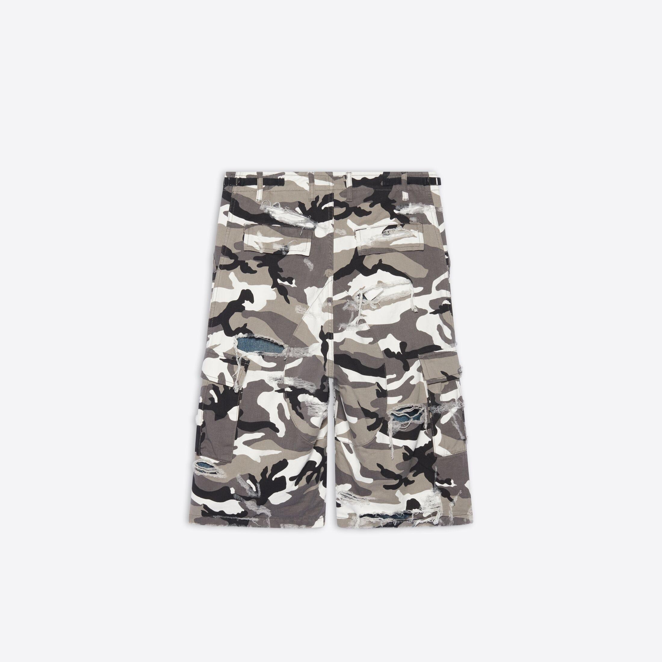Balenciaga Trompe-l'oeil Shorts In Grey Camo Gabardine in Gray for Men |  Lyst