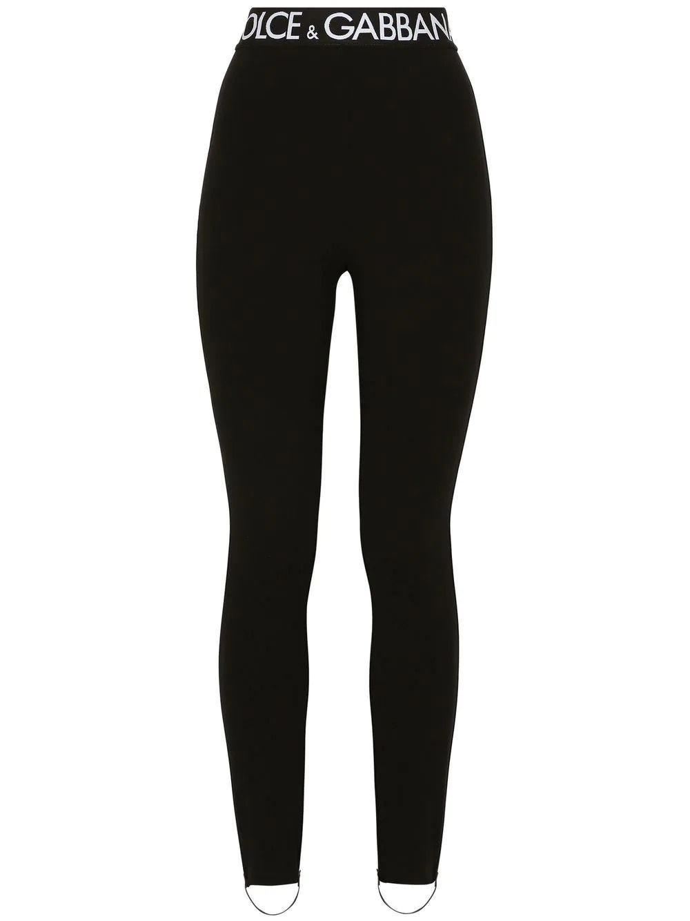 Dolce & Gabbana Logo-waistband leggings in Black | Lyst